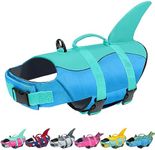 Malier Dog Life Jacket, Ripstop Dog Life Vest with High Buoyancy for Swimming Boating, High Visibility Shark Puppy Lifesaver for Dogs (Blue, XX-Large)