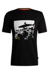 BOSS Mens Te Sea Seasonal-Print T-Shirt in Cotton Jersey