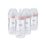 NUK Simply Natural Bottle, 9oz, 4 Pack, Pink Hearts