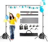 Backdrop Stand 6.5x10ft, ZBWW Photo Video Studio Adjustable Backdrop Stand for Parties, Wedding, Photography, Advertising Display