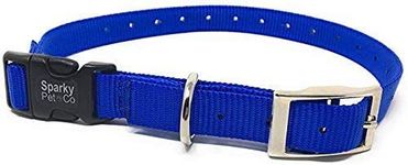 Sparky Pet Co Educator E Collar 3/4" Nylon Quick Snap Double Buckle Replacement Strap for All E Collar Systems (Blue)