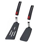 Silicone Spatula Turner Set of 2, 600°F Heat Resistant Cooking Spatulas for Nonstick Cookware, Kitchen Utensils Use Spatula Flippers Rubber Fish Spatulas Set for Egg, Cookie, Pancake, Fish, Burger