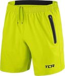 TCA Elite Tech Lightweight Mens Running Shorts Men Gym Shorts with Zip Pockets - Lime Punch, M