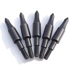 SHARROW 12pcs Archery Arrowhead Arrow Target Field Points Counterweight Arrow Tips 100/125/150 Grains Screw-In Arrow Head Hunting Broadhead for Carbon Arrows (Black, 150 Grains)