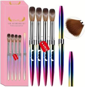 Acrylic Nail Brush Set,3D Nail Brushes for Acrylic Application Size 10/12/14/16 for Acrylic Powder Application Kolinsky Nail Art Brush