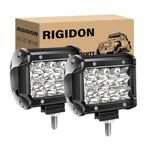 RIGIDON 2PCS LED Light Bar, 4Inch 36W Triple Row Spot Waterproof Off Road LED Fog Lights for ATV SUV Boat Truck Pickup 4x4 Car LED Work Light