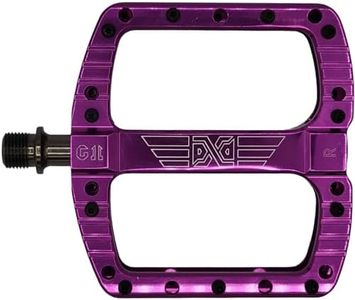 PDX G11 Mountain Bike Pedal MTB Pedal Large Concave Platform Machined Aluminum Polished Bicycle Non-slip Pedals 9/16 Chromoly Spindle Smooth Ball Bearings (purple)