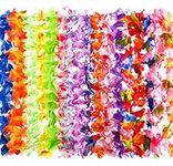 40 Count Hawaiian Flower Lei for Luau Party - Bulk Set of Floral Necklace Leis Vibrant Colors Assortment for Party Favors