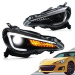 VLAND Led Projector Headlights Compatible For Toyota 86 2012-2020, Subaru BRZ 2013-2019 and Scion FR-S 2013-2016 1st Gen (First generation ZN6/ZC6) w/Amber Sequential Turn Signal(Bulbs Not Included)