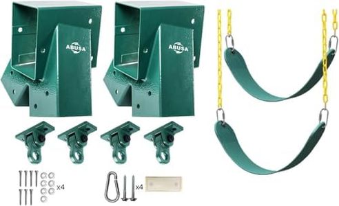 ABUSA Heavy Duty Swing Sets Brackets Including 2 A-Frame Swing Set Brackets 2 Swing Seats and 4 Swing Hangers for Playground Equipment Mounting Parts Hardware Included (G007)