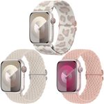 Delidigi Stretchy Straps for Apple Watch Strap 38mm 40mm 41mm 42mm 44mm 45mm 46mm 49mm Women Men, 3 Pack Nylon Adjustable Sport Band for iWatch Ultra/Ultra 2 Series 10 9 8 7 6 SE 5 4 3 2 1