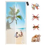 Magnetic Fly Screens for Doors 125 x 200 cm Mesh Curtain - with Magnets - Easy to Install Without Drilling - for Anti Mosquito or Anti Pest Magnetic Soft Door - White A