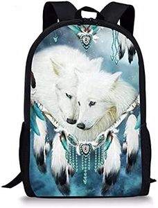 chaqlin Wolf Backpack Kids School Bag Cool Animal Bookbags Elementary Casual Satchel for Girls Kids Boys