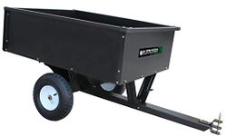 YARD COMMANDER - Heavy Duty Tow Behind ATV Trailer Steel Dump Cart - 10-Cubic Feet and 400-Pound Capacity - Garden Utility Trailer - Trailers with Removable Tailgate for Riding Lawn Mower Tractor