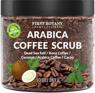 First Botany Cosmeceuticals 100% Natural Arabica Coffee Scrub 8.8 Fl. Oz. With Organic Coffee, Coconut And Shea Butter - Best Acne, Ant