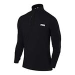 TCA Fusion Gym Tops for Men Training Long Sleeve Running Top Men Gym Clothes - Black, S