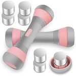 VAZILLIO Adjustable Dumbbell Set 2KG Pair,3-IN-1 Weights Dumbbells set for Women GYM Exercise Workout Fitness Pilates, Non-Slip Neoprene Handle