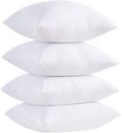 Adam Home Cushion Inserts 45cm x 45cm (18" x 18" inches) Quick Rebound Fluffy White Cushion Inner, Perfect Hollowfibre for Sofa Cushion Pads (Pack of 4)