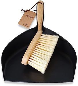 ENA Living Bamboo Dust Pan & Brush Set, Eco-Friendly Dustpan & Brush, Perfect For Household Cleaning, Sturdy & Effective Dust Pan, Bamboo Sweeping Brush, Stylish & Sustainable Brush & Pan Set