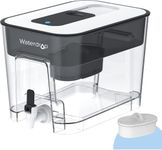 Waterdrop 200-Gallon Long-Life 40-Cup Water Filter Dispenser with 1 Filter, 5X Times Lifetime, Reduces Fluoride, Chlorine and More, BPA Free, Black