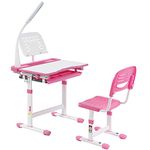 Alex Daisy Plastic Pluto Kids Height Adjustable Study Table & Chair Set (With Lamp, Pink), 76 Centimeters