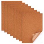 8pcs Self-Adhesive Cork Sheets, 11.81x8.27x0.04in Cork Coasters Cork Tiles Sheets Wall Decoration Square Cork Backing Adhesive Backed Cork Board for Handmade Crafts Coasters