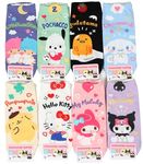 CUSTOMONACO Womens Sanrio Characters Cartoon Novelty Socks, Kawai 8 Pairs, One Size