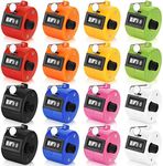 Kathfly 16 Pcs Handheld Clicker Counter 4 Digit Mechanical Tally Counter Assorted Color Pitch Palm Counter for Counting Numbers Knitting Coaching Golf Lap Fishing School Sports Event (Multicolor)