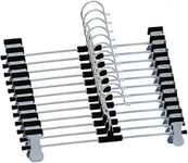 ROLLYWARE Stainless Steel Hangers, Metal Adjustable Non Slip Clips, Space Saving Swivel Hook, Cloths Pants Skirt Children Shorts Hanger, Slack Jacket Dress Shirt Clothes Scarf Saree Coat (100)