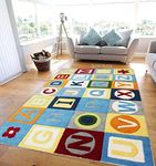 DORNIER RUGS Embossed Carved Handmade Export Quality Tuffted U.K. Collection Thick Geometrical Classic Vintage Durable Carpet for Living Room Bedroom Size 5 x 8 feet (150X240 Cm Multi