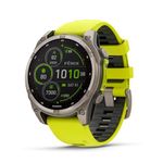 Garmin fēnix® 8 – 47 mm, Solar, Sapphire, Premium Multisport GPS Smartwatch, Long-Lasting Battery Life, Dive-Rated, Built-in LED Flashlight, Titanium with Amp Yellow/Graphite Band