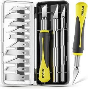 DIYSELF 16-Piece Craft Knife Set, Exacto Knife Set, 3-Piece Hobby Knife with 10-Piece Exacto Knife Blades, Precision Art Knife for Pumpkin Carving, Modeling, Exactly Knife, Pumpkin Carving Tools