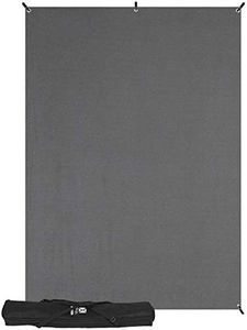 Westcott X-Drop Wrinkle-Resistant Photography Backdrop - Neutral Gray Kit (5' x 7') Quick Assemble, Portable Background for Portraits and Headshots