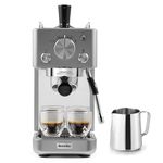 Breville Barista Slimline Espresso Machine | Integrated Milk Frother | Compact Coffee Maker for CappuccinosLattes & More | 15 Bar Pump | Silver [VCF185]