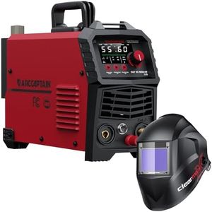 ARCCAPTAIN 55Amp Plasma Cutter, Blowback Non-HF Pilot Arc Plasma Cutting Machine + ARCCAPTAIN Internal Control Auto Darkening Welding Helmet