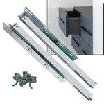 Volo Heavy Duty Drawer Slides, Full Extension Ball Bearing Runners | Pack of 2 Piece | Channels for Kitchen Cabinets, Wardrobes, and Dressers (Undermount, 20 Inch)