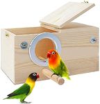 HUIRUMM Parakeet Nesting Box, Bird House Bird Breeding Box Wooden Hatching House Mating Cage Nest Wood House for Finch Lovebirds Cockatiel Budgie Conure Parrot,(25 x13 x 13 cm)