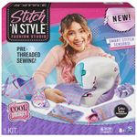 Cool MAKER , Stitch 'N Style Fashion Studio, Pre-Threaded Sewing Machine Toy With Fabric&Water Transfer Prints, Arts & Crafts Kids Toys For Girls