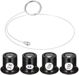 KALLORY Portable Jewelers Monocular Magnifier, Magnifying Glass, Eye Loop Magnifier Lens, Watchmaker Loupe Watch Repair Tool for Textile Optical Circuit Close Work