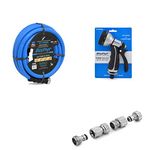 Zephyr Hose-Spray Set (25ft, Blue, Black and Silver, 3-Pieces)