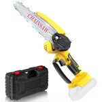 Mini Electric Chainsaw Compatible with Dewalt 20V MAX Battery (Battery Not Included), 8 Inch Cordless Chain Saw with Auto Oiler, Safety Lock, Portable Pruning Chainsaw for Wood Cut Tree