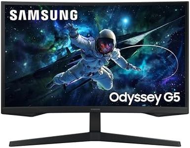 Samsung 27" (68.5cm) Odyssey G5 2K Curved Gaming Monitor|QHD 2560 X 1440|1000R Curved|165Hz|1ms(MPRT)|300nits|Ports-HDMI,DP,Headphone|DP Cable|HDR10|FreeSync|LS27CG550EWXXL|Black