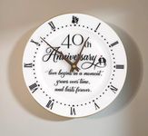 Treble Bee 40th Anniversary Ceramic Clock, Elegant Clock Gifts for Couple’s Wedding Anniversary, Golden Anniversary, Unique Wall Decor Clocks for Kitchen Living Room