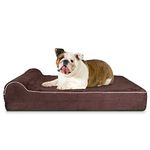 KOPEKS 5.5 Inch Thick High Grade Orthopedic Memory Foam Dog Bed With Pillow and Easy to Wash Removable Cover with Anti-Slip Bottom. Free Waterproof Liner Included - for Large Breed Dogs