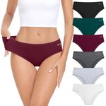 coskefy Underwear Women, 6 Pack Cotton Knickers Soft Breathable Briefs Comfy Hipster Panties Ladies Underpants