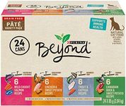 Beyond Grain Free Natural Wet Cat Food, Pate Variety Pack 4 Flavours - 85 g Can (24 Pack)