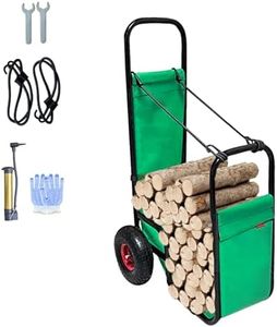 ANDGOAL Firewood Holder Rack：Heavy-Duty Steel Log Cart with Waterproof Cover for Indoor Fireplace & Outdoor Fire Pit Storage