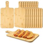 10 Pack Wood Cutting Boards, Wooden Chopping Board with Handle, Bamboo Cutting Board Serving Cutting Board Bulk for Kitchen Food Prep Vegetables Bread Sandwich, 16 x 8 inch