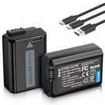 ENEGON NP-FW50 USB C Direct Charging Replacement Batteries 1500mAh (2-Pack) with 2 in 1 USB-C Charging Cable for Sony NEX 3/5/7, A7, A7SII/R/RII, A3000, A6000, A6500, A6300, A55, A5100, RX10 II Camera