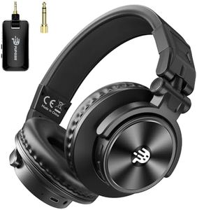 PUPGSIS 2.4GHz Wireless DJ Headphones,20ms Low Latency Over Ear Headphones with 1/4 to 3.5mm Jack for Keyboard Turntable Laptop,Dongle/Bluetooth/Wired Connection for Studio Monitor & Mixing DJ AMP